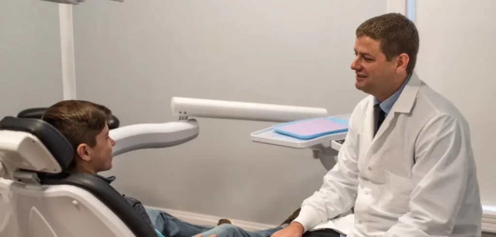 Dr. Moody with a pediatric patient