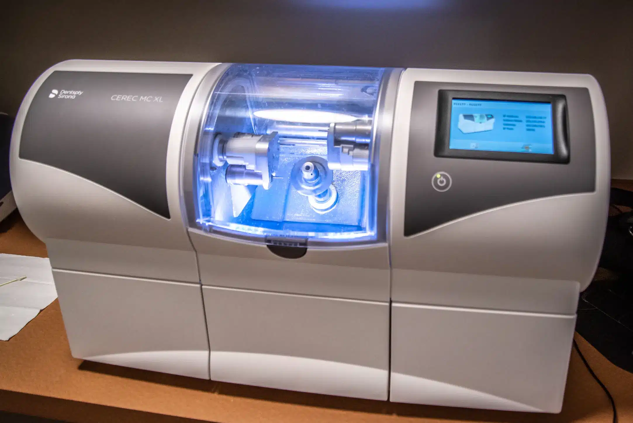 The CEREC machine at Market Street Family Dental printing a same-day crown